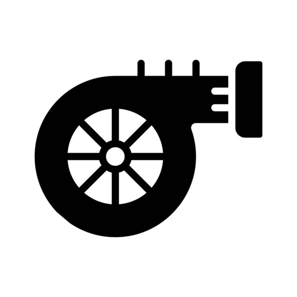 Turbocharger line icon for mechanic, garage, and automotive performance repair.
