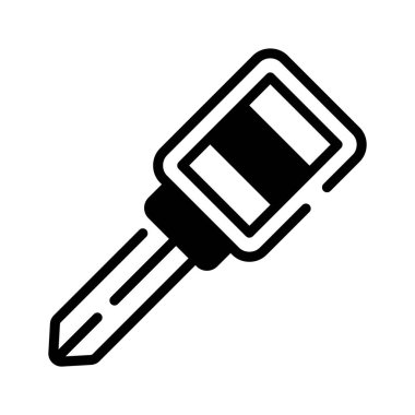 Vector line icon of car key for vehicle service projects.