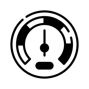 A clean, simple line art of a speedometer, ready to use icon