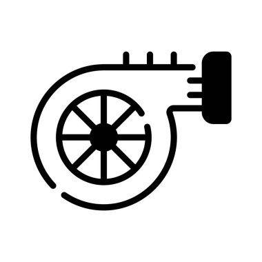 Turbocharger line icon for mechanic, garage, and automotive performance repair.