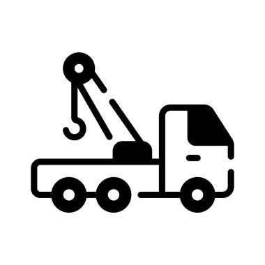 Line icon of tow truck for garage, service, and mechanic use.