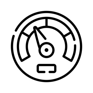 A clean, simple line art of a speedometer, ready to use icon