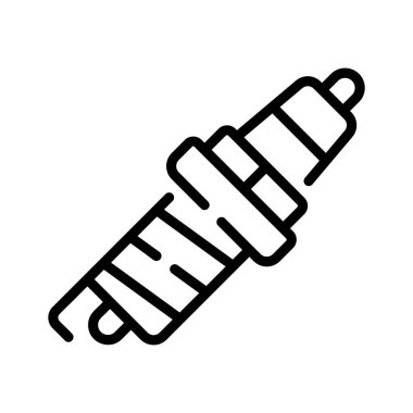 Clean vector spark plug symbol for automotive and mechanic design.