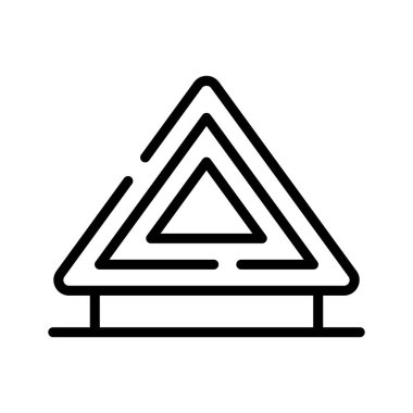 Emergency roadside triangle symbol for auto breakdown and mechanic service.