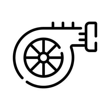 Turbocharger line icon for mechanic, garage, and automotive performance repair.