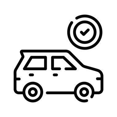 Approved Car Vector Icon for Auto Service and Vehicle Inspection