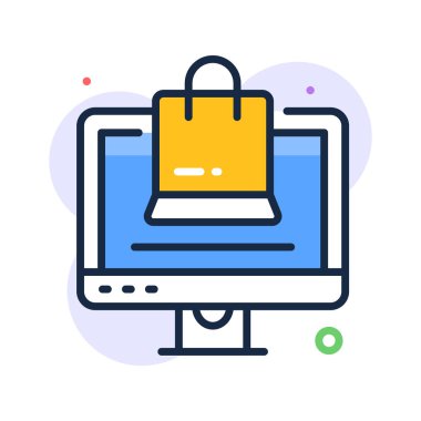 Çevrimiçi alışverişin bu yaratıcı simgesini modern tarzda elde et