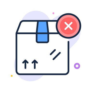 Modern stilde reddedilmiş paketin premium düz biçim simgesi