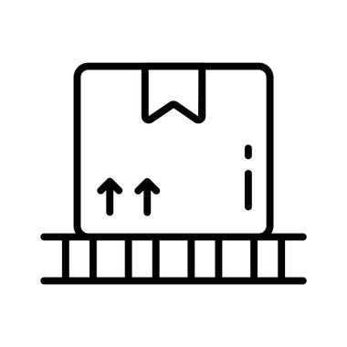 Paket teslim simgesi düz taslak biçimi, ekommerce paketleme ve nakliye hizmetleri