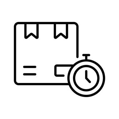 Sipariş zamanlamasını, paket teslimatını ve lojistiği temsil eden dağıtım zamanı simgesi