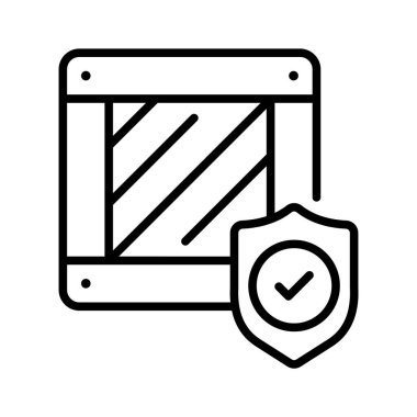 Modern tasarım tarzında güvenli paketin premimium vektörü