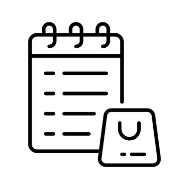 Modern tarzdaki alışveriş listesinin yaratıcı düz ana hatlı simgesi