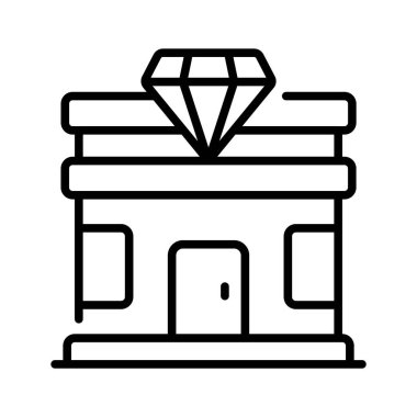 Mücevher, aksesuar ve online alışveriş merkezlerini temsil eden kuyumcu ikonu