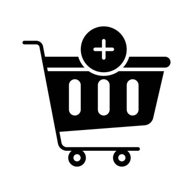 Çevrimiçi mağaza ve market alışverişlerini sembolize eden sepet simgesine ek