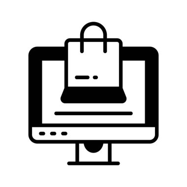 Çevrimiçi alışverişin bu yaratıcı simgesini modern tarzda elde et