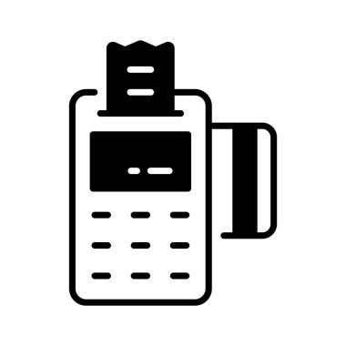 Modern düz dış hat biçiminde Pos terminal simgesi tasarımı