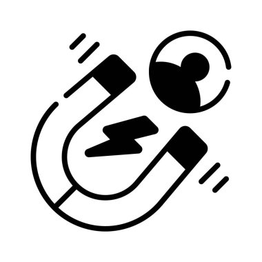 Düz taslak biçiminde yaratıcılıkla hazırlanmış müşteri çekme simgesi