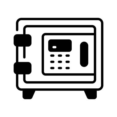 Güvenlik, para depolama ve ekomünikasyon işlemlerini temsil eden dijital güvenli simge