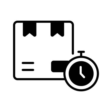 Sipariş zamanlamasını, paket teslimatını ve lojistiği temsil eden dağıtım zamanı simgesi