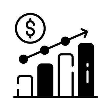 Kar grafiği simgesi ekommerce büyümesini, satış verilerini ve analitiği temsil ediyor