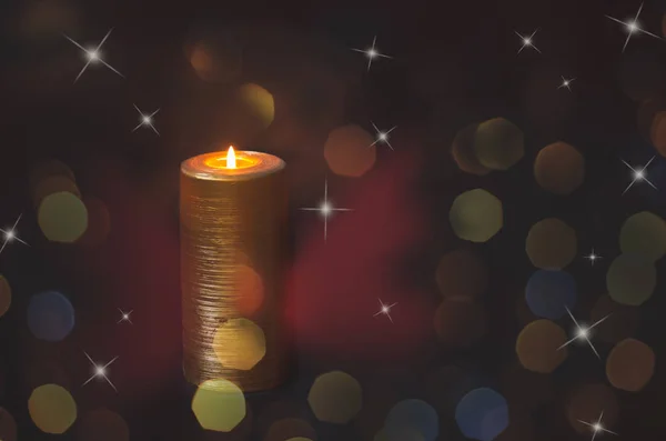 Christmas Candle Lights Dark Background Text — Stock Photo, Image