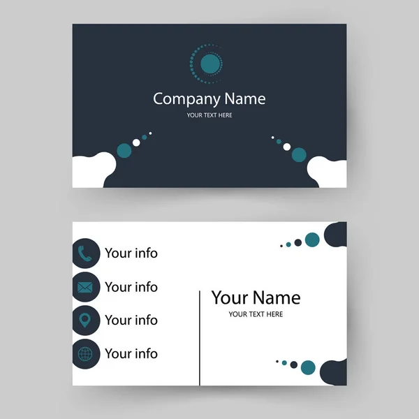 Modern business card template. Corporate visiting card for your company. Double  sided vector illustration design. — Stock Vector