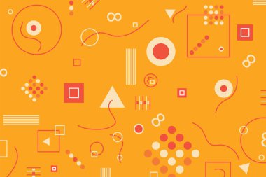 Soyut sarı arka plan. Basit şekil elemanları. Vektör illüstrasyon tasarımı. Modern kavram.