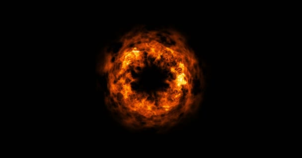 黑色背景上的圆形抽象火焰爆炸 素材视频 — 图库视频影像