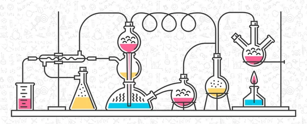 Komplexe chemische Reaktion — Stockvektor