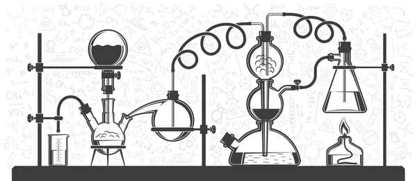 Chemische reactie bestaande uit — Stockvector