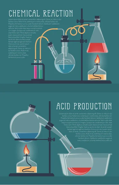 Простые химические реакции — стоковый вектор