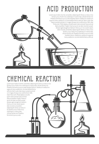 Zusammensetzung von Chemiekolben — Stockvektor