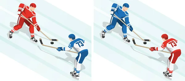 Fght for the puck at the hockey game — Stock Vector