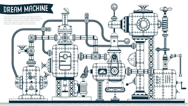 Komplexní mechanismus s různými prvky — Stockový vektor