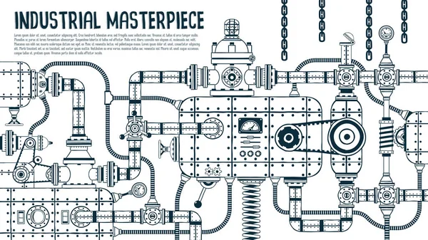 Máquina steampunk industrial grande — Archivo Imágenes Vectoriales