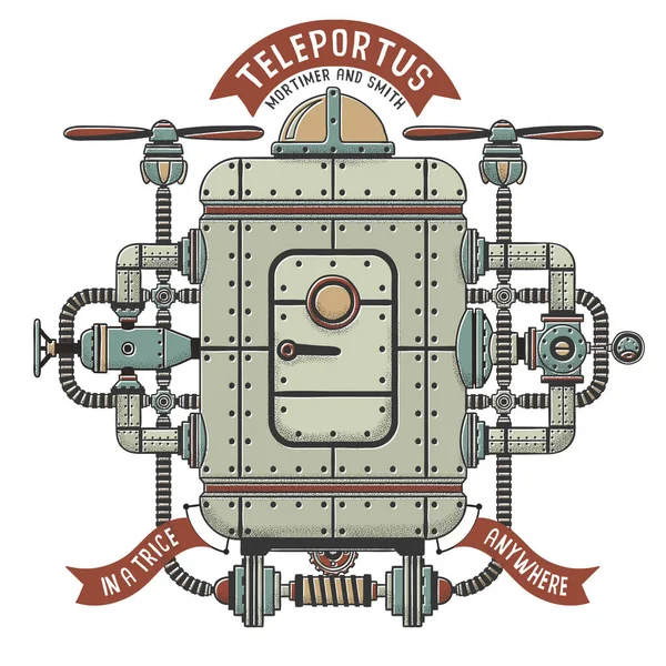 Steampunk fantastický stroj pro teleportaci — Stockový vektor