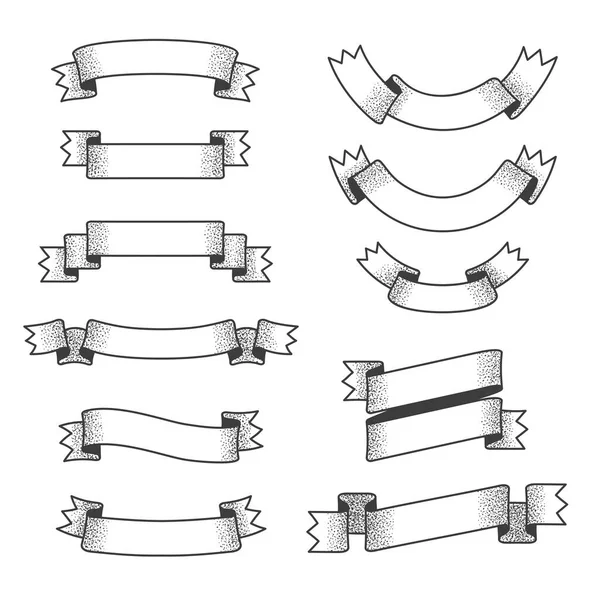 Vintage üres retro bannerek logókhoz — Stock Vector