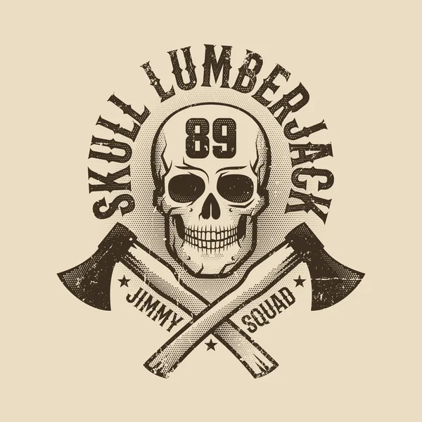 Logotipo Vintage de Lumberjack monocromo — Archivo Imágenes Vectoriales