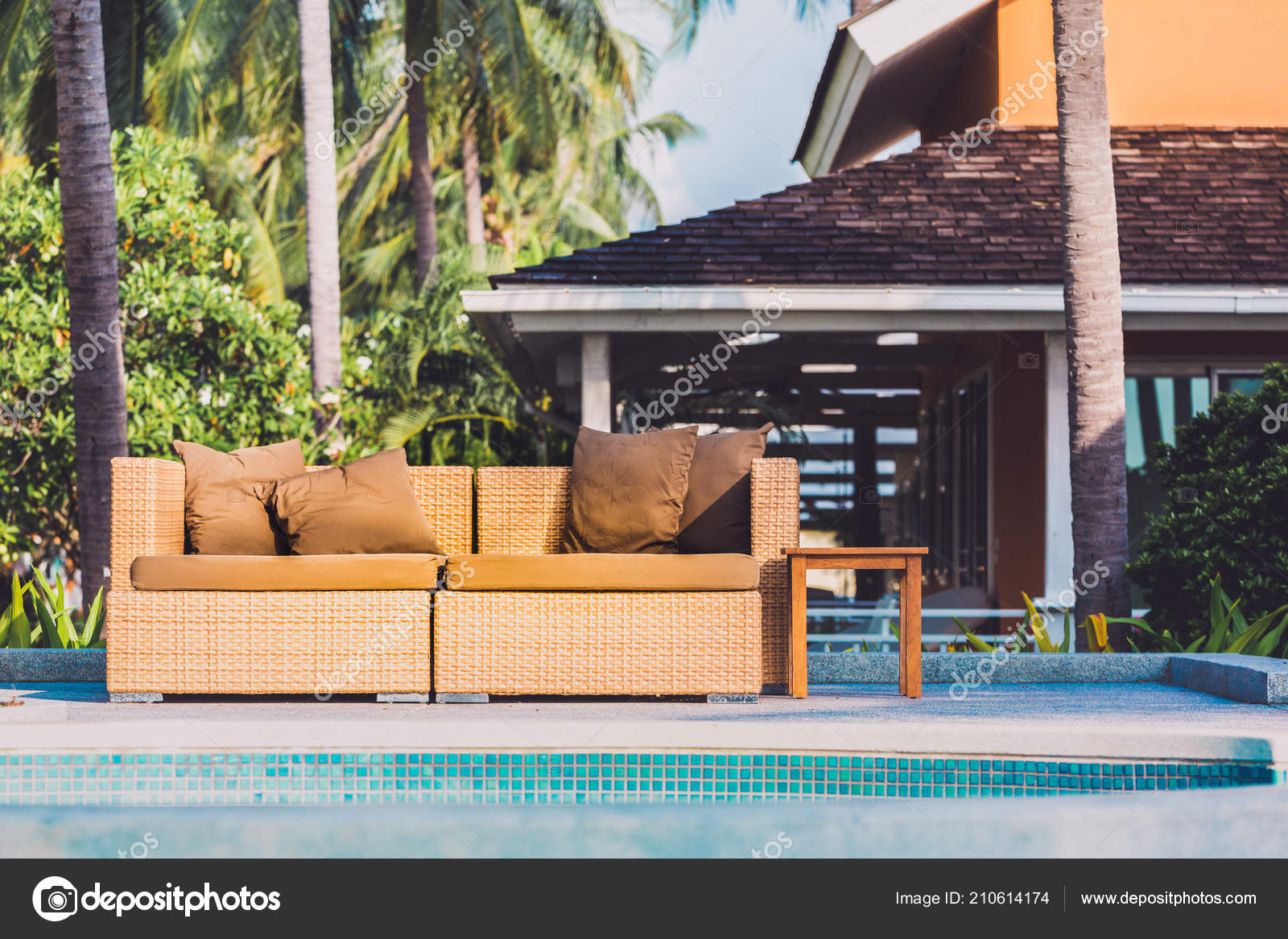 Sofa Bed Swimming Pool Resort Thailand Stock Photo Djetawat Sofa Bed Swimming Pool Resort Thailand Stock Photo