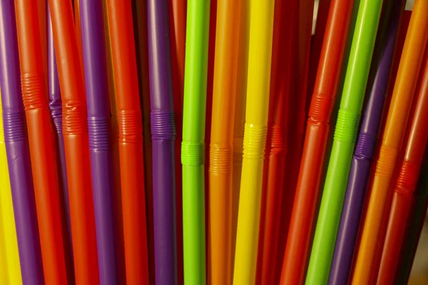 Plastic Colorful Straws spaced out