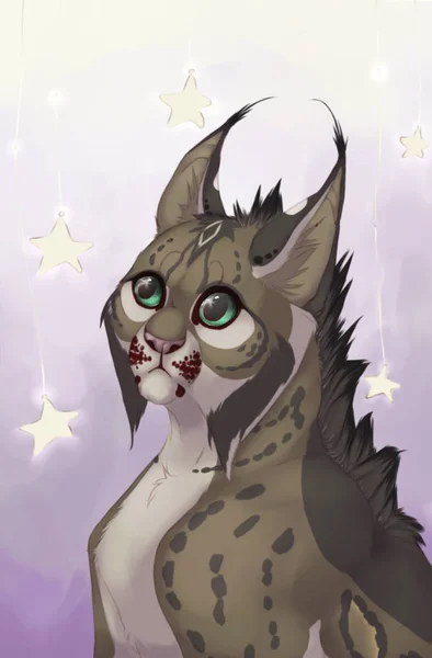 Lynx Velkýma Očima Hvězdami — Stock fotografie