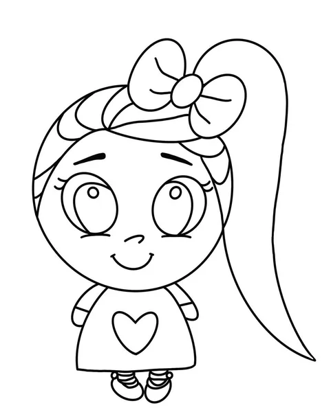 Coloring Page Children Image Girl Tail Bow Children Coloring Smallest — Stock Photo, Image