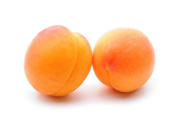 Two Orange Apricots Close White Background — Stock Photo, Image