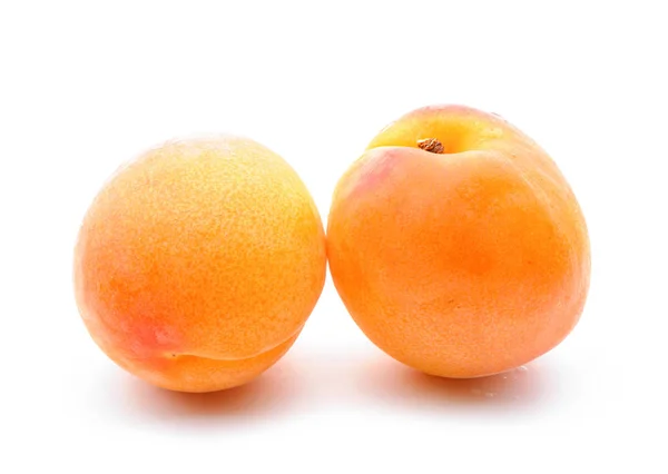 Two Orange Apricots Close White Background — Stock Photo, Image