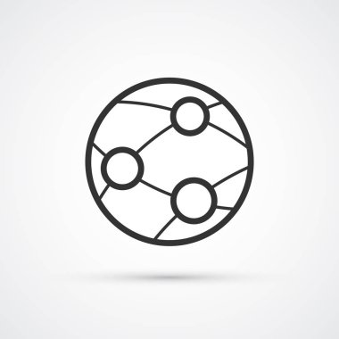 Global ağ düz çizgi trendy siyah simge. Vektör eps10