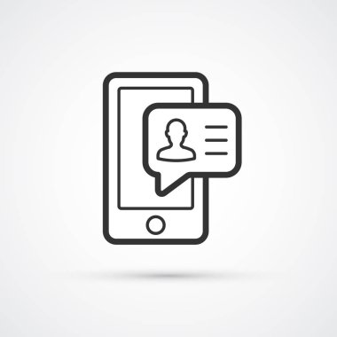 Telefon kişileri düz hat trendy siyah simge. Vektör eps10