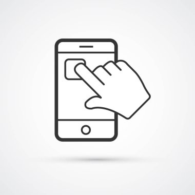 Smartphone uygulaması düz çizgi trendy siyah simge. Vektör eps10
