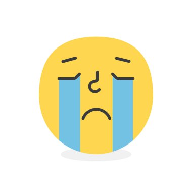 Trendy ağlayan emoji gülümseme. Vektör eps10 illüstrasyon