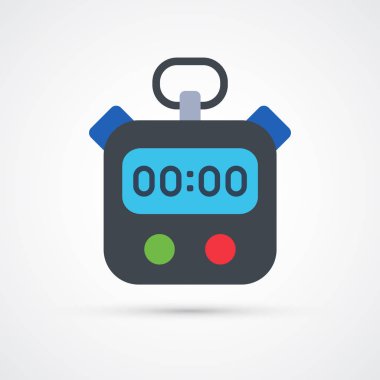 Renkli Kronometre trendy sembolü. Vektör çizimi