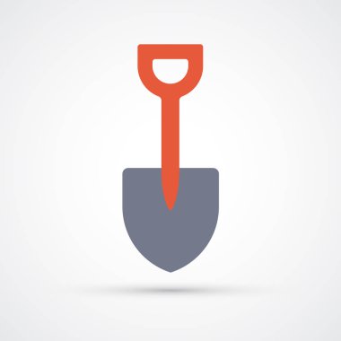 Renkli showel trendy sembolü. Vektör çizimi